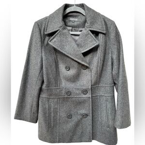 Kenneth Cole Women's Gray Wool Peacoat Sz 12 double breasted Fall/Winter Coat